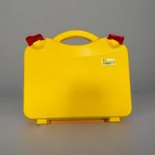 LEGO Yellow Plastic Carry TRAVEL CASE Storage Box with Dividers and lego pieces