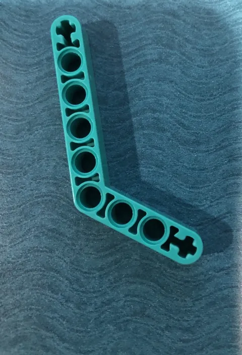 LEGO PART 6629 TECHNIC LIFTARM MODIFIED BENT THICK 1X9 (6-4) (DARK TURQUOISE)