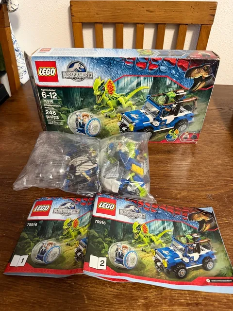 LEGO Jurassic World 75916 Dilophosaurus Ambush Complete Box Instructions Retired