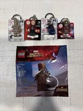 Lego Marvel Key Chain’s Lot Of 5 Complete Set With Tags Gaurdiens Of The Galaxy