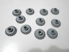 LEGO Parts - Light Bluish Gray Technic, Gear 20 Tooth Bevel - No 87407 - QTY 11