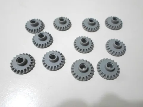 LEGO Parts - Light Bluish Gray Technic, Gear 20 Tooth Bevel - No 87407 - QTY 11