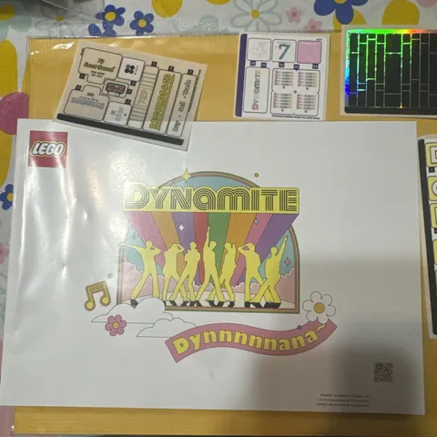 21339 BTS Dynamite instruction book plus all four sticker sheets, 