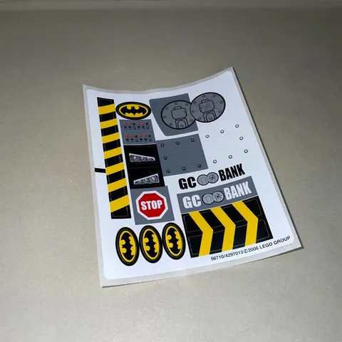Lego Batman Original Sticker Sheet The Batmobile: Two-Face's Escape Set 7781