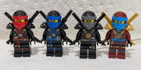 Lego Ninjago Lot of 4 DEEPSTONE ARMOR (Possession) minifigs KAI, Jay, COLE, Nya