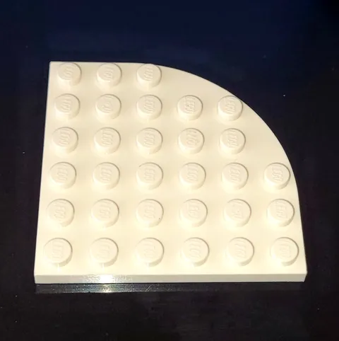 LEGO WHITE PLATE 6003 Round Corner 6x6  ⛭  1pc