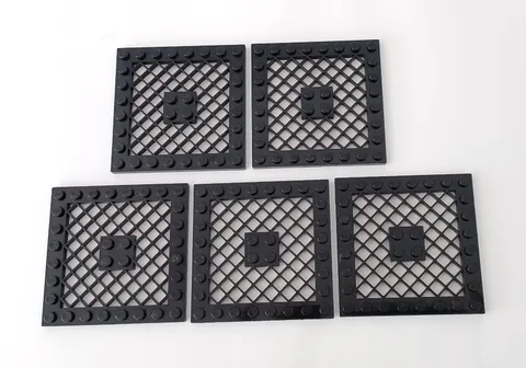 Lego Part #4151 Black Plate Modified 8x8 Grille Grate Platform w/holes Lot of 5