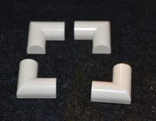 (4) 2x2 White Rounded Top Barrel CORNER Bow Bricks ~ New Lego Parts ~