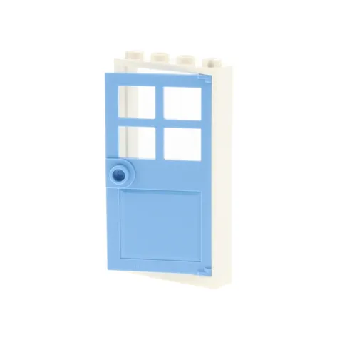 1x LEGO Door Frame 1x4x6 White Door Panel Light Blue 6052993 60623 6262945 60596