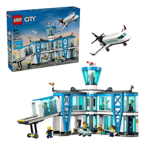LEGO® City Airport with Airplane 60502 Building Set