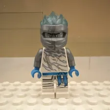 LEGO Silver Ninja Minifigure w/ Trans-Light Blue Hair White Legs