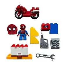 LEGO Spider-Man Web-Bike Workshop Lot w/ Spider-Man Minifigure & Motorcycle