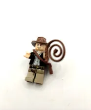LEGO Indiana Jones Minifigure Brown Fedora w/Whip & Satchel iaj001 Collectible