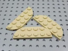 LEGO Lot of 3 Tan 2x6 Half Round Plates BO