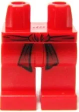 LEGO® Part 970c00pb0091 - Hips and Legs with Dark Red Belt Pattern