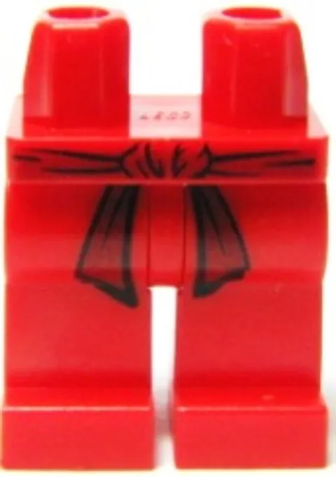 LEGO® Part 970c00pb0091 - Hips and Legs with Dark Red Belt Pattern