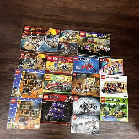 Lego Instruction Manual lot of 17 Indiana Jones, Ninja Turtles, Ninjago, Harry