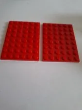 Ne 269 2x Lego Plate 6x8.  3036 Red