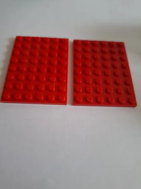 Ne 269 2x Lego Plate 6x8.  3036 Red