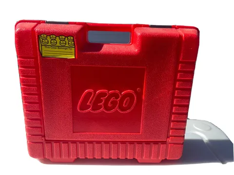 Vintage 1985 Lego RED Plastic Storage Container Case Carry Box 15x12x4