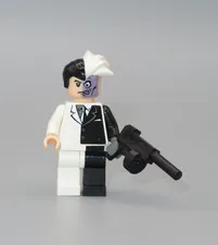 LEGO Batman Two face minifigure tommy gun white  black 7781 The Batmobile escape