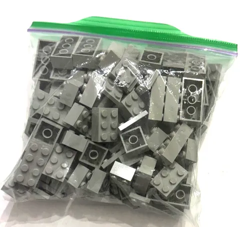 LEGO Bulk Med. Bluish Gray Standard Bricks Plates Pieces Lot Color Sorted 6 oz