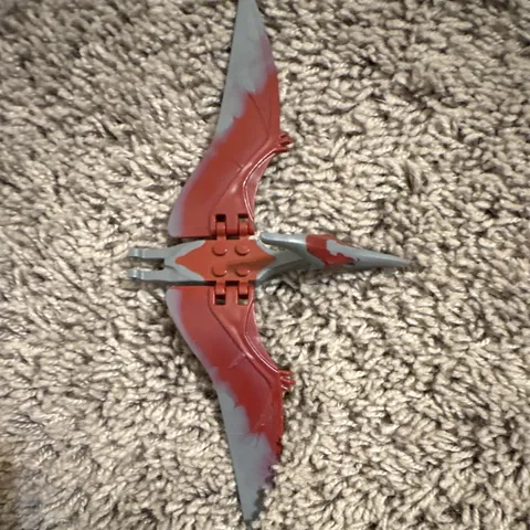LEGO Red & Gray Pteranodon Pterodactyl Dinosaur Figure, Custom Printed