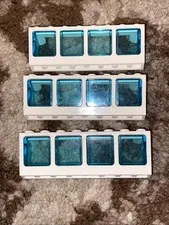 3x LEGO part 89648 89649 Boat Window & Glass 2x8x2 White & Trans Light Blue Lot