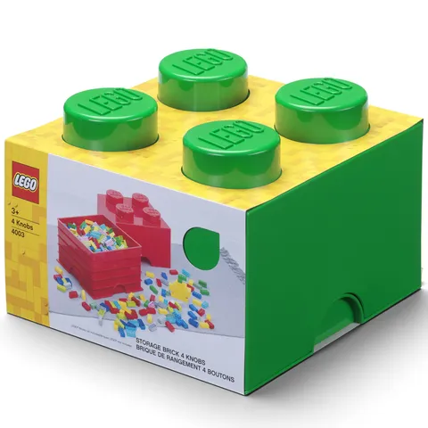 LEGO Storage Brick Green 4 Knob Container Organizer Box Holds 800 Building