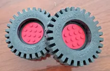 Lego Expert Builder "Technic" 24x43 Rubber Wheels - Vintage 1977-Lot Of  2