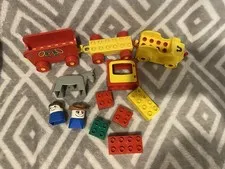 VTG Lego DUPLO Town Basic Set Rodeo #2627 Cowboy Car & Horse Trailer Lot