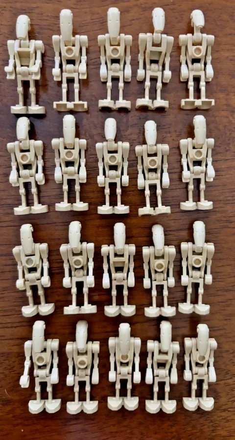 LEGO Star Wars Lot of 20 Battle Droid Minifigures Lot tan great condition