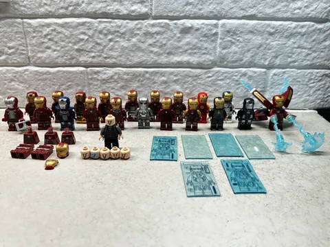 Lego Iron Man Minifigure Lot, Collection, 21 Minifigures, Extra Pieces included