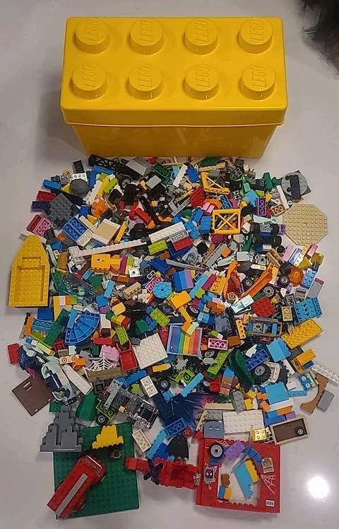 3.75 Lbs + LEGO Storage Brick 8 Stud Large Yellow Container Plastic Bin (B1-H)