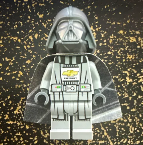 LEGO Star Wars Darth Vader Minifigure Chevrolet Logo Gray Suit  Rare Brickluv