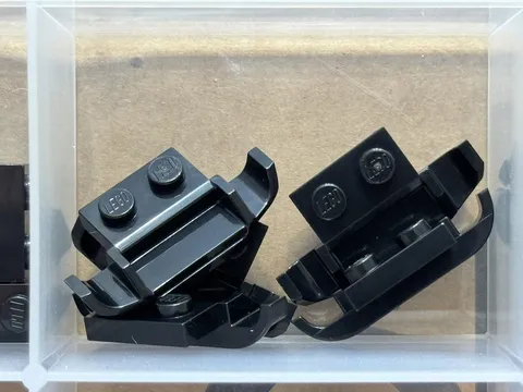 LEGO Parts - Black Plate 1 x 2 with Racers Car Grille - No 50949 - QTY 5