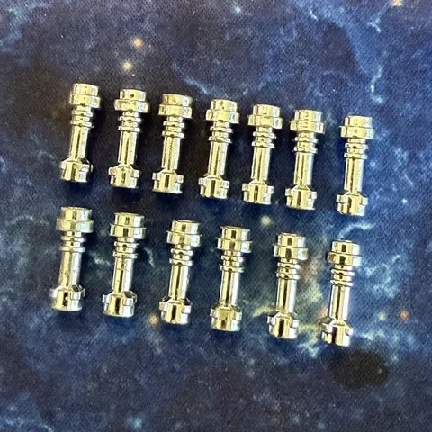 Lego Star Wars Chrome Silver Lightsaber Hilt Handle Lot x13 Genuine Pre Owned
