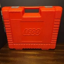 LEGO Vintage 1985 Red Plastic Storage Carrying Case Box Bin tote
