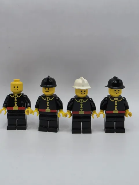 Lego Vintage Firefighter Minifigure City Town 1980's Lot of 4 Collectible Toys