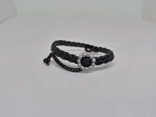 Barbie Black Woven Look Fashion Belt with Faux Silver Buckle Accessory