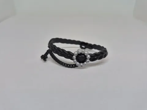 Barbie Black Woven Look Fashion Belt with Faux Silver Buckle Accessory