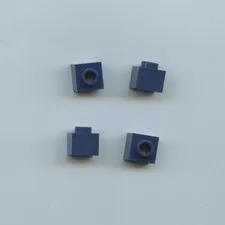 LEGO x 4 Dark Blue Brick, Modified 1 x 1 x 2/3 with Open Stud 86996