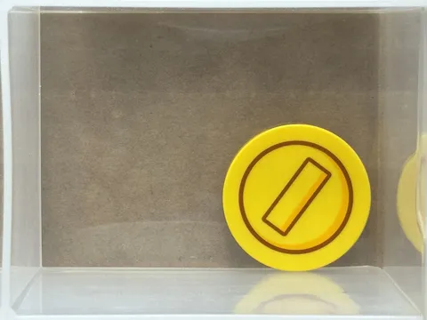 LEGO Parts - Yellow Tile, Round 3 x 3 (Super Mario Coin) - No 67095pb062 - QTY 1