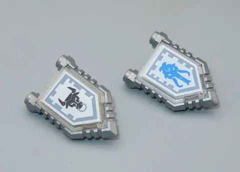 LEGO #1 Nexo Knights shields with tiles for minifigures lot of 2 clear white