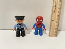 LEGO Duplo Marvel Spider-Man & Policeman Figure Lot 
