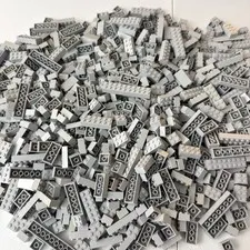 LEGO® 1,000 2x Wide Bricks Light Bluish Gray - Washed MOC 2x2 2x3 2x4 2x6 2x8