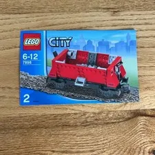 LEGO City 7898 Cargo Train Deluxe Instruction Manual Booklet 2 Red Hopper Wagon