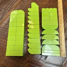 Lego DUPLO Lot of 42 LIME GREEN Bricks Curve Slope Plates Part Piece bright neon
