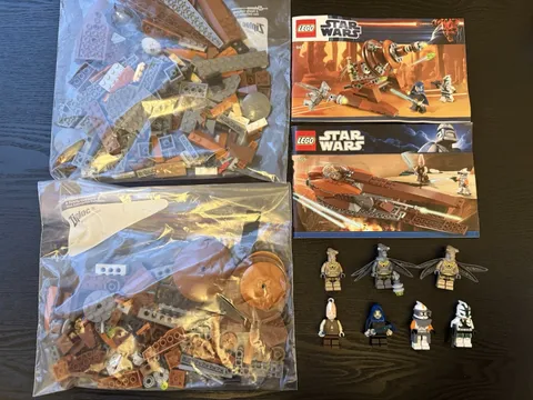LEGO Star Wars Geonosian Sets 9491 & 7959 Complete w/ Minifigures & Instructions
