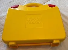 LEGO Yellow Plastic Carrying Case With Latches, Dividers & Some Legos B20